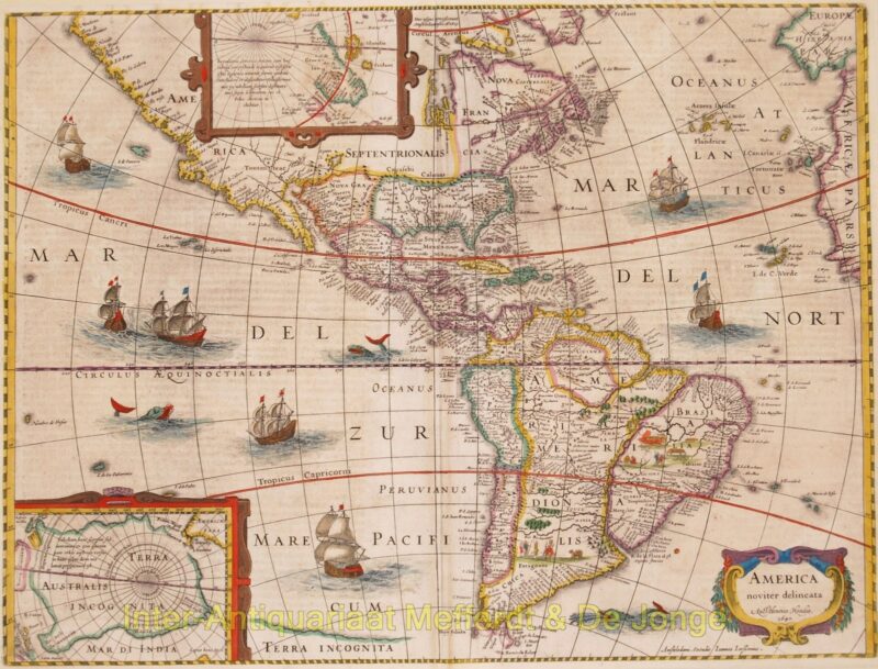 America rare map – Hondius/Janssonius, 1641