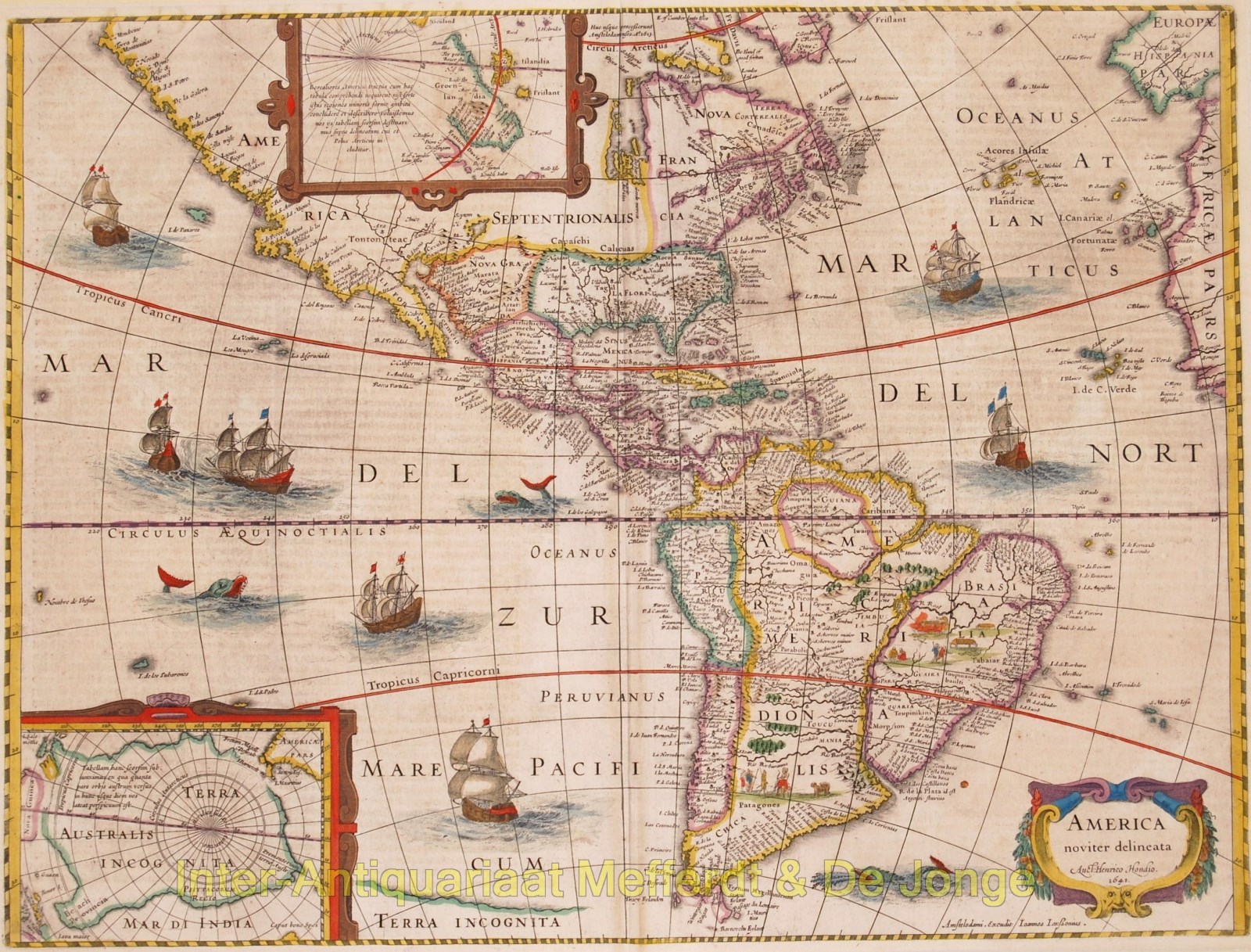 Hondius-- Henricus - America rare map - Hondius/Janssonius, 1641