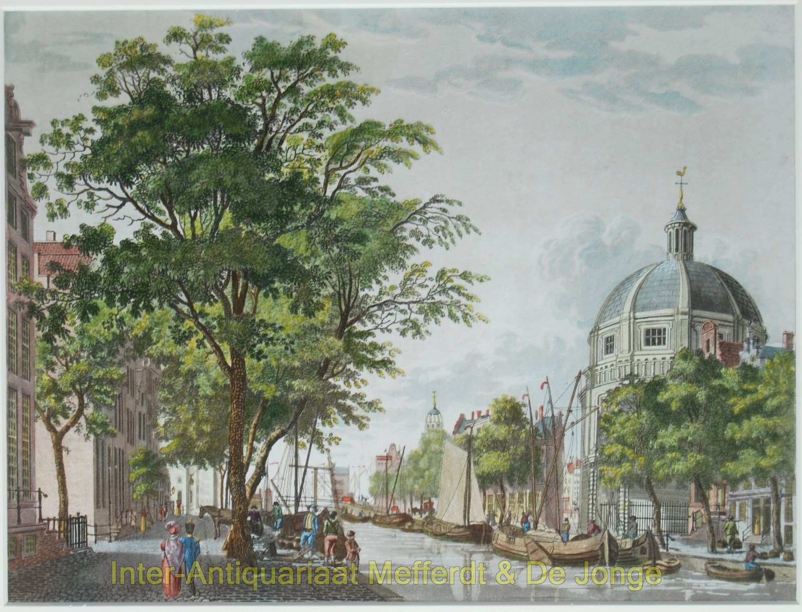 Kruyff-- Cornelis de - Amsterdam - gezicht op de Singel met de ronde Lutherse kerk