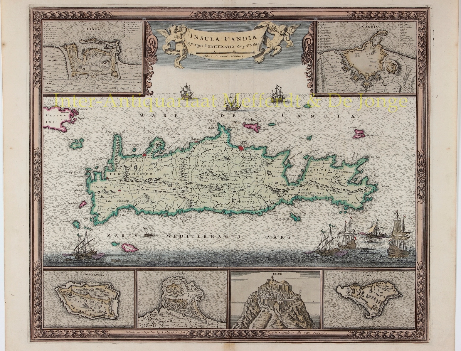 Wit-- Frederick de (1630-1706) - Map of Crete - Frederick de Wit, c. 1680