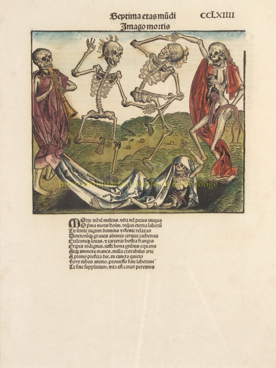 dance of skeletons death antique woodcut print 15th century|dance of ...