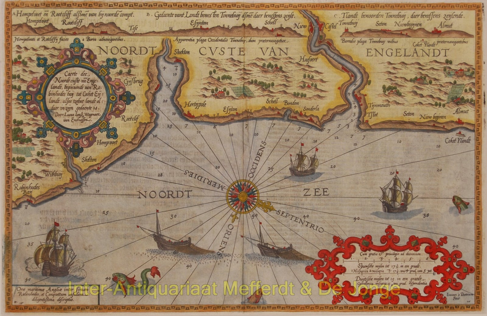 Doetecum-- Ioannes van - England, from Robin Hood's Bay to Coquet Island - Waghenaer, 1596