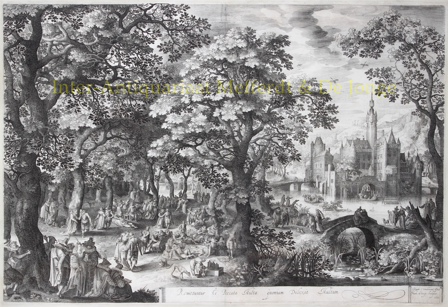 Bruyn-- Nicolaes de (1571-1656) - Boslandschap - David Vinckboons / Nicolaes de Bruyn, 1601