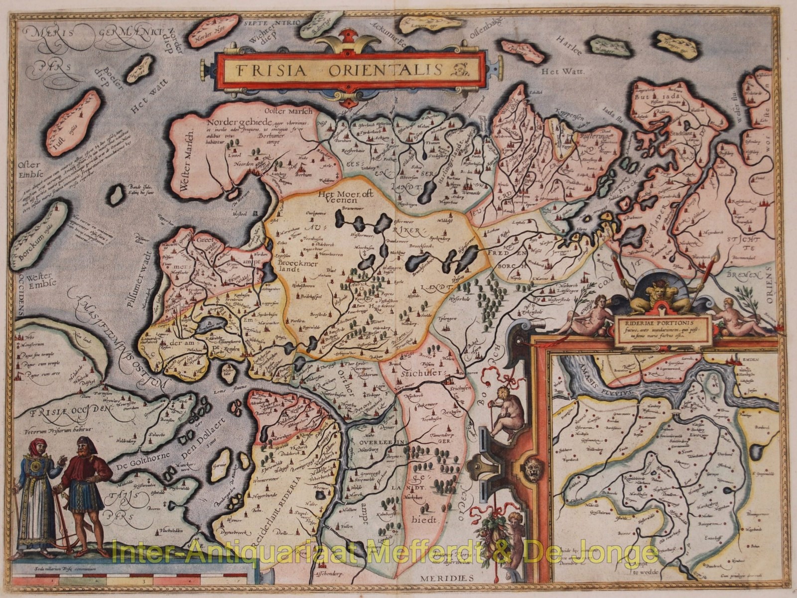 Ortelius-- Abraham - East Frisia (Ostfriesland) - Abraham Ortelius, 1598
