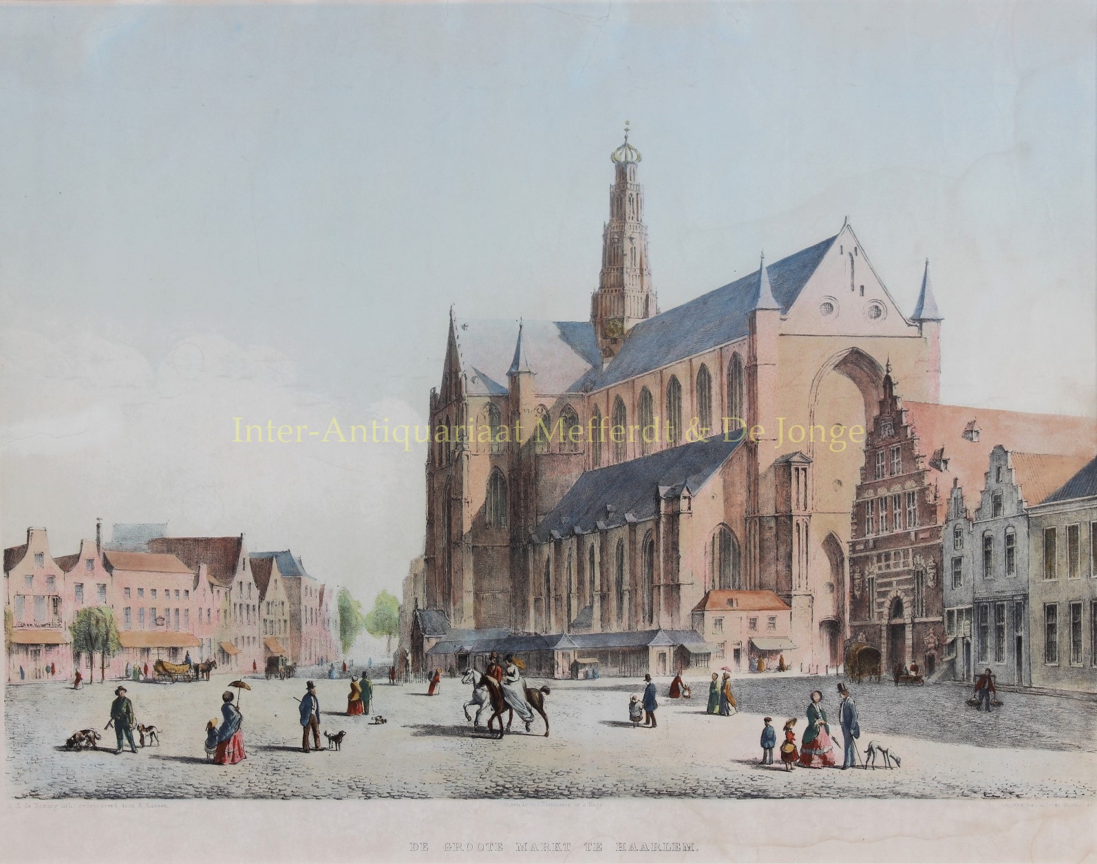  - Haarlem, Grote Markt - A.K. de Koning, ca. 1850