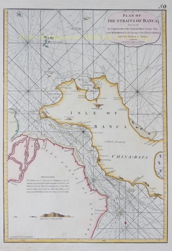 Indonesia, Straits of Banca – Laurie and Whittle, 1796