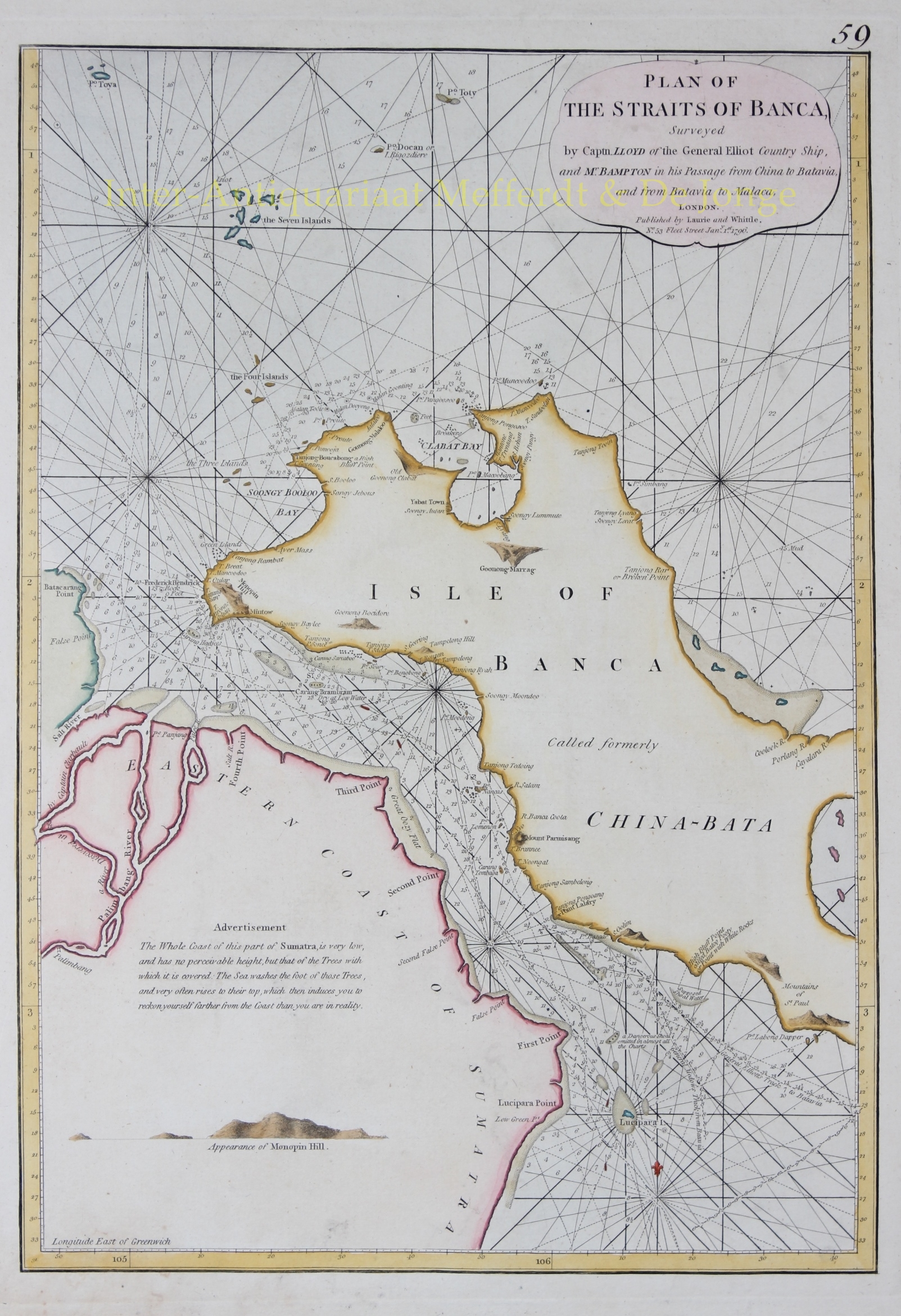 Laurie and Whittle - Indonesia, Straits of Banca - Laurie and Whittle, 1796