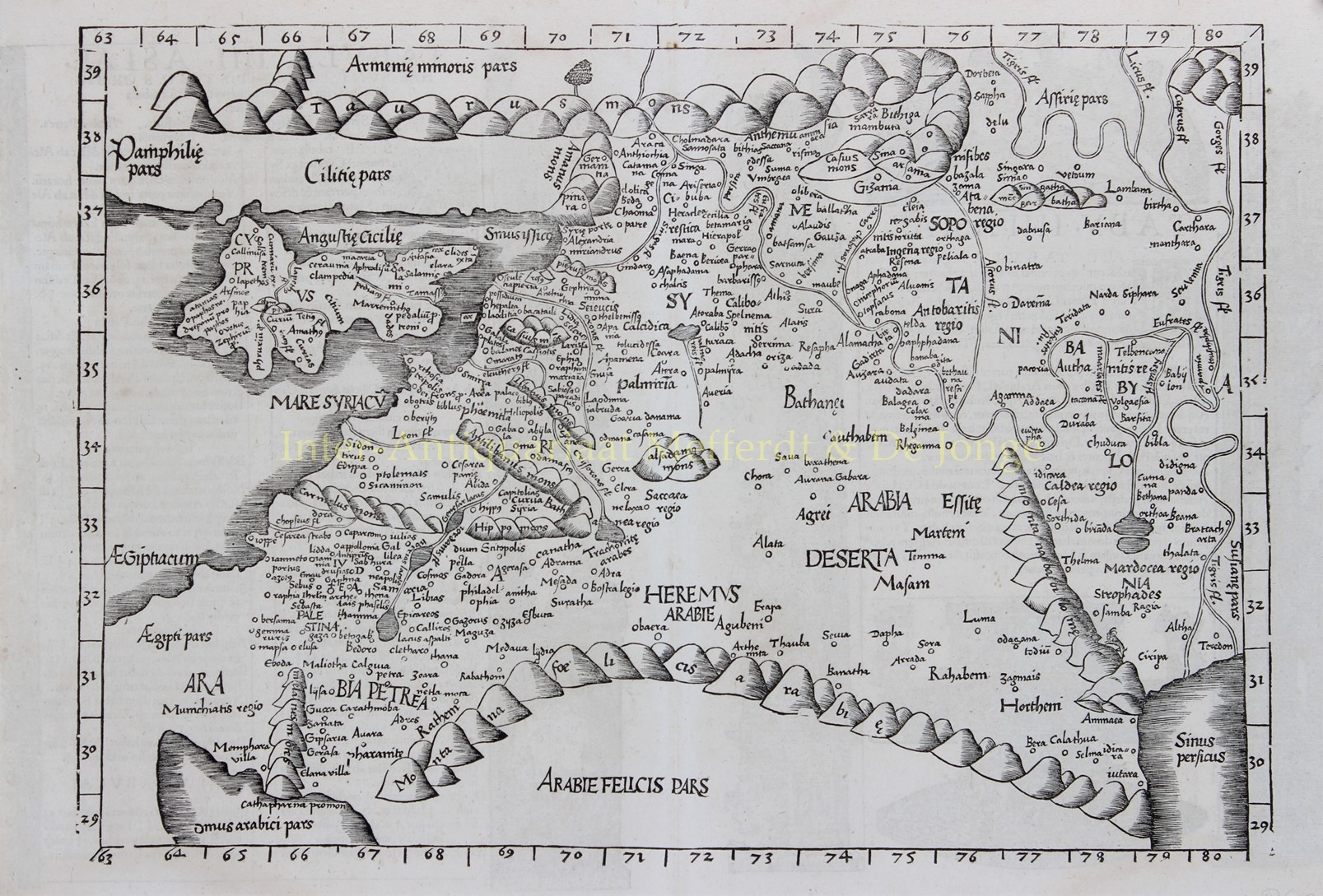 Fries-- Laurent - Middle East - Laurent Fries/Johannes Grninger after Claudius Ptolomeus, 1535