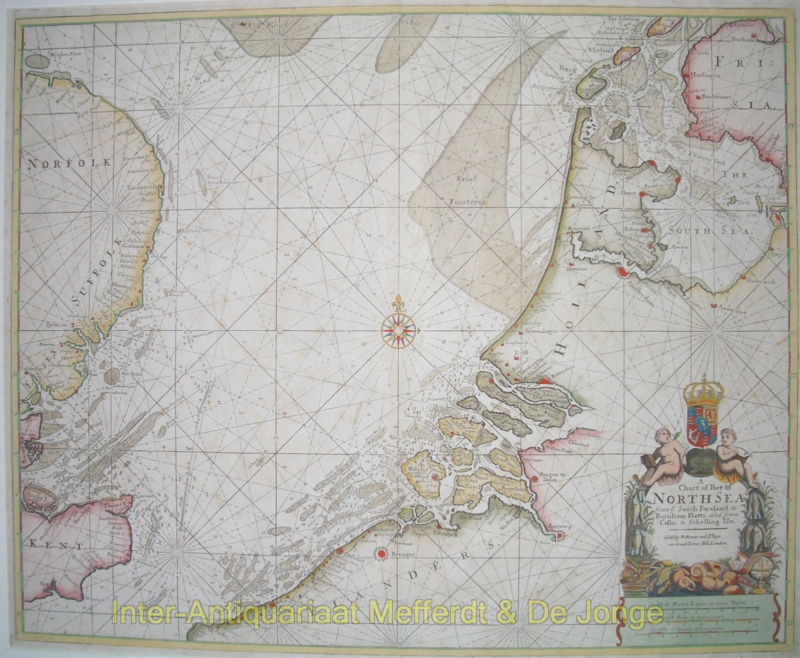 Mount-- W. and J. - North Sea antique chart - Mount and Page