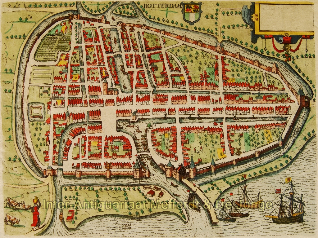 Guicciardini-- Lodovico - Rotterdam plattegrond - Guicciardini, ca. 1617