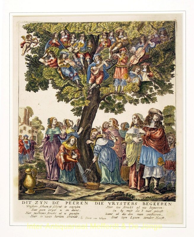 Volksprent – Vrijstersboom, 1680