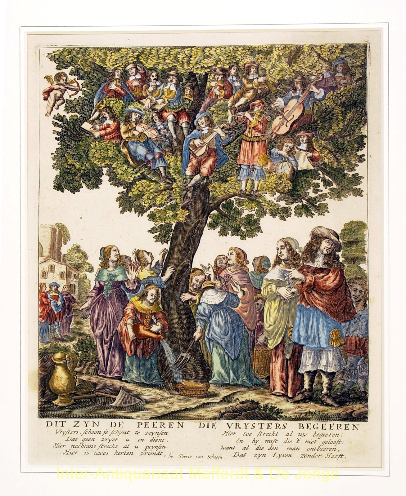 Schagen-- Gerrit van - Volksprent - Vrijstersboom, 1680