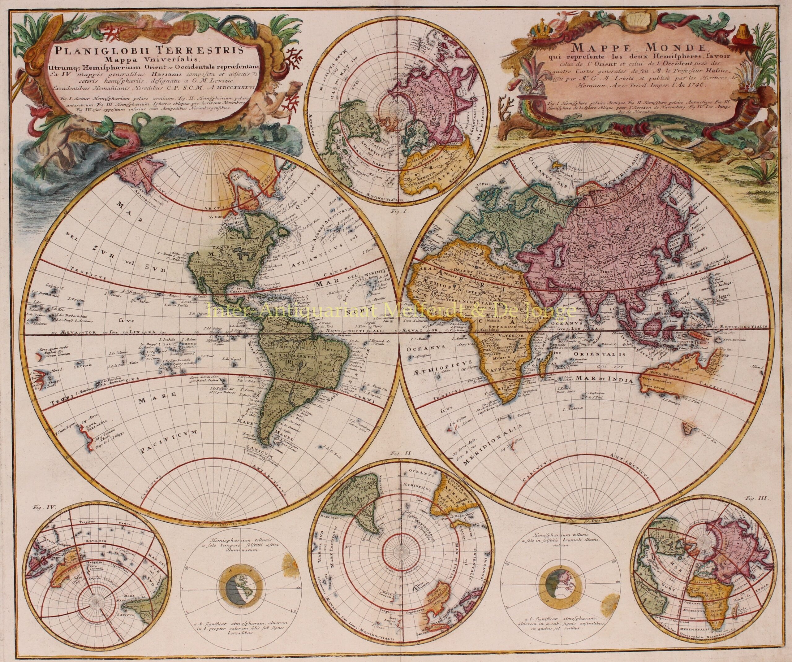 Homann Heirs - World map - Homann heirs, 1746
