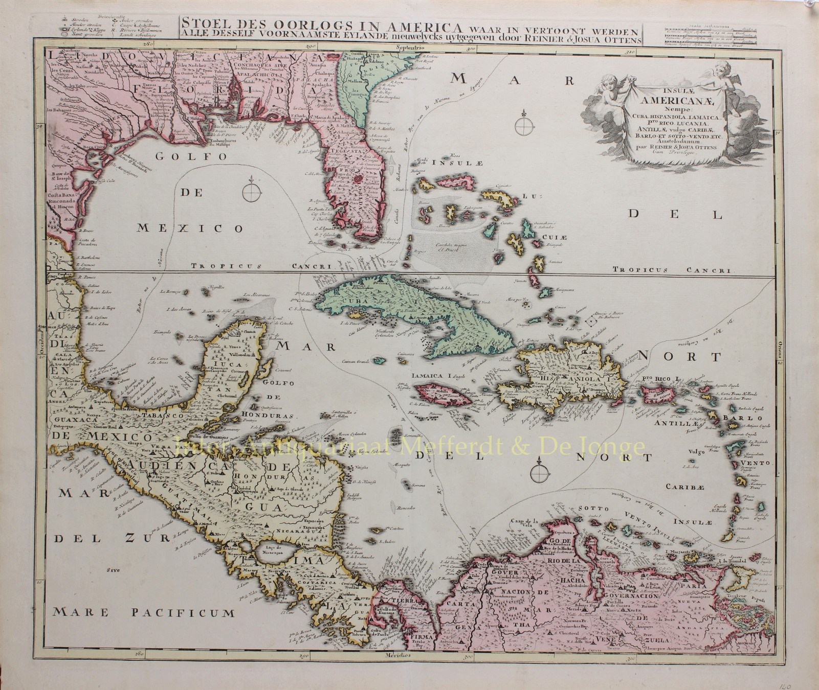 Ottens-- Reinier and Joshua - Mexican Gulf, Caribbean - Ottens, ca. 1720