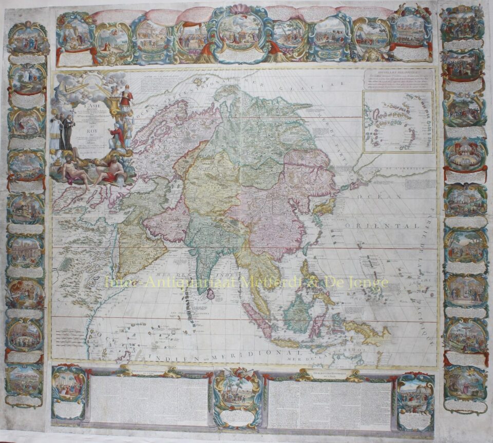 18th century wall map of Asia