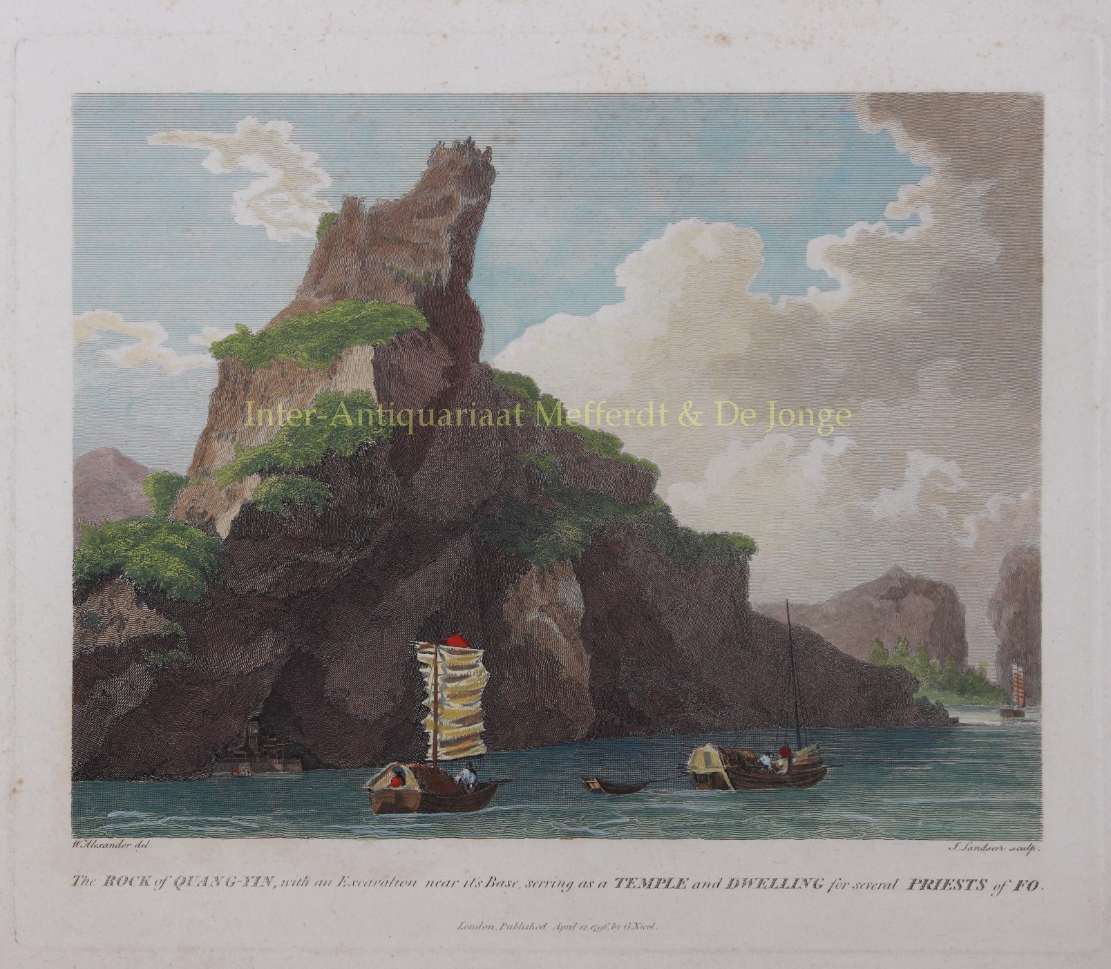 Alexander-- William (1767-1816) - China, Rock of Quang-Yin - after William Alexander, 1796
