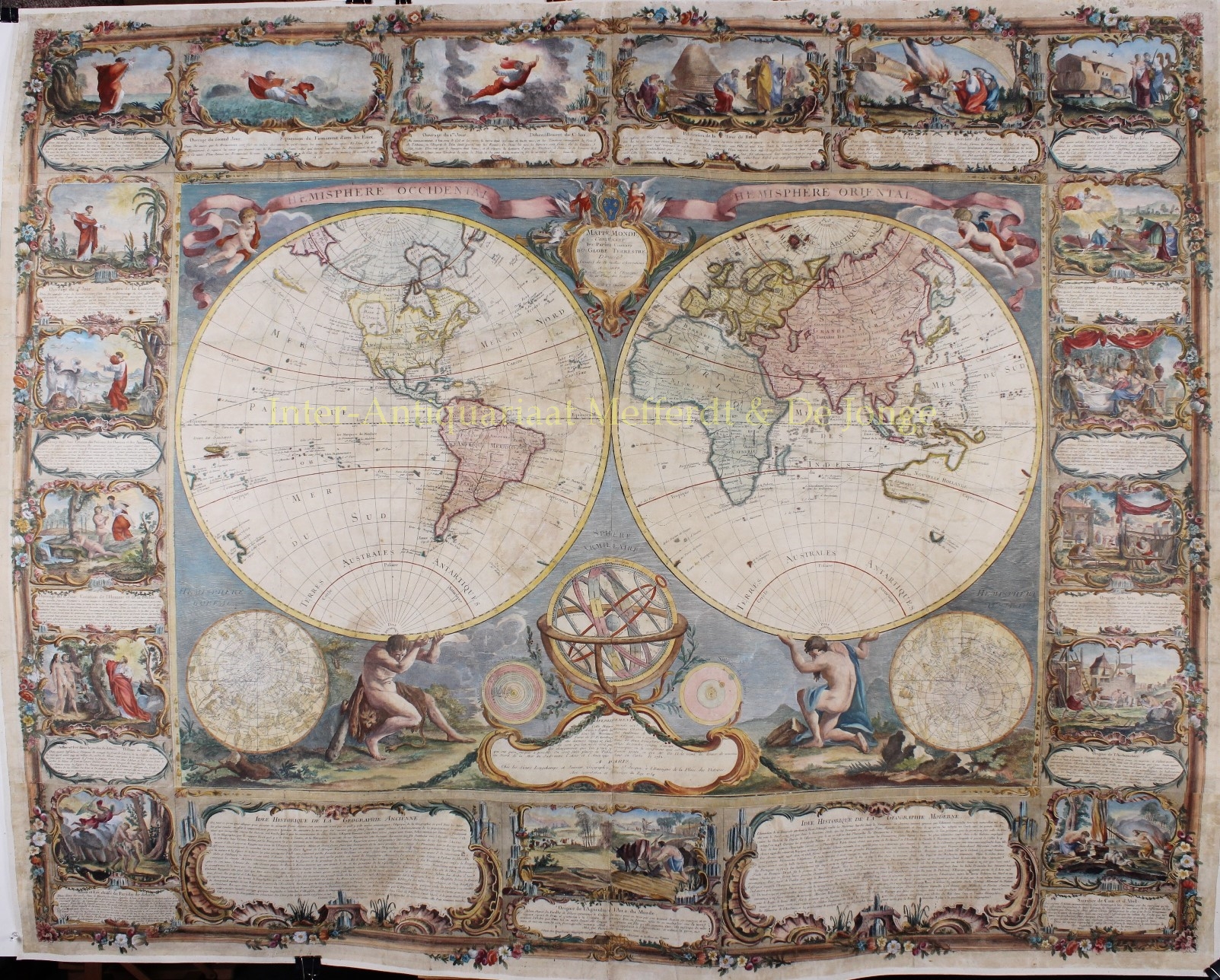  - World map, wall map- Gobert-Denis Chambon, Jean Janvier, S.G. Longschamps, 1754