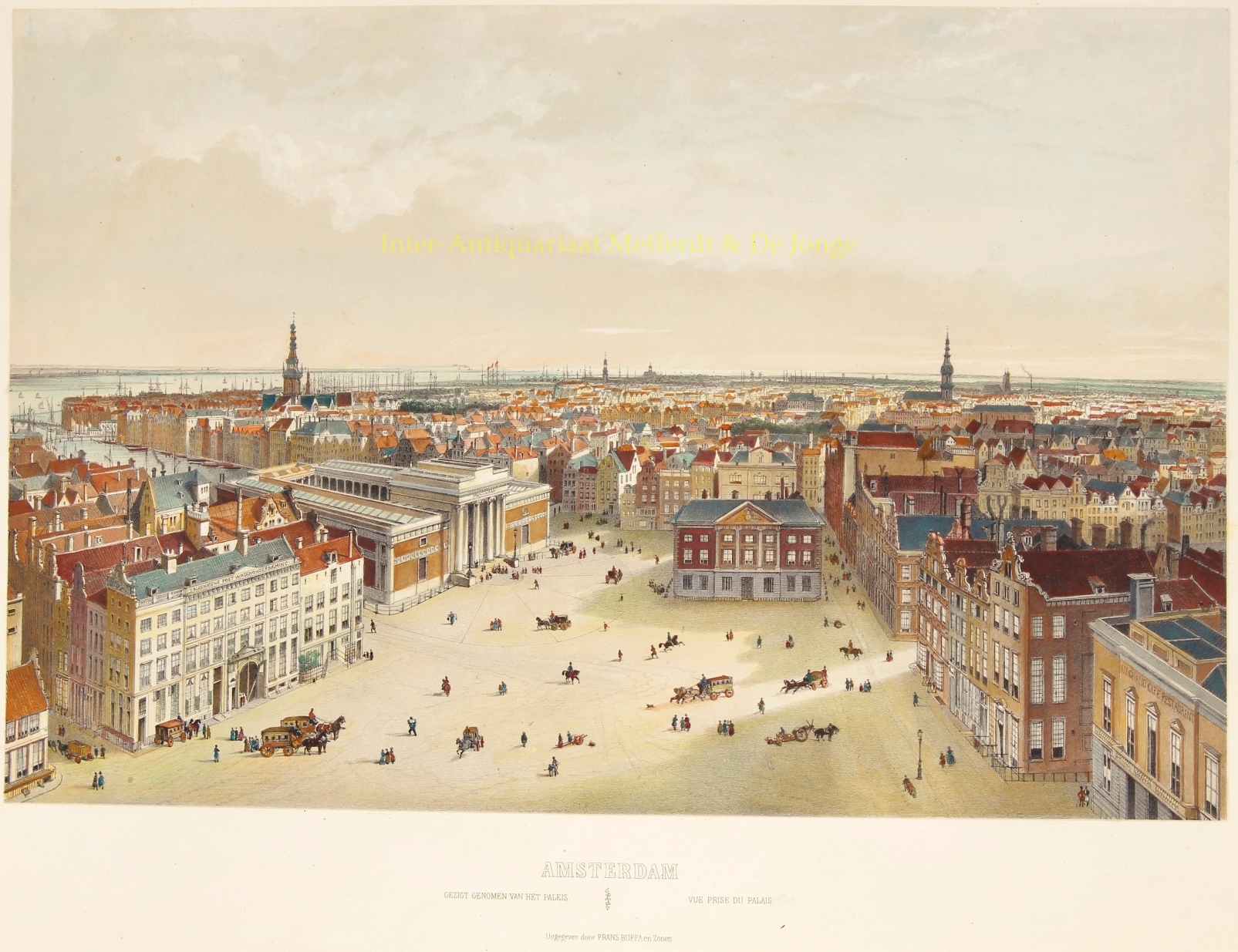 Buffa & Zn. - Amsterdam, Dam, beurs van Zocher - Buffa, ca. 1840