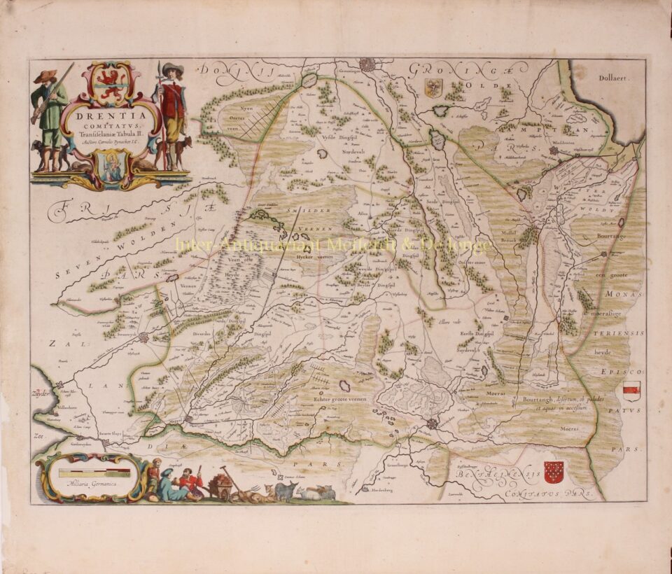 17th century map of Drenthe published by Joan Blaeu