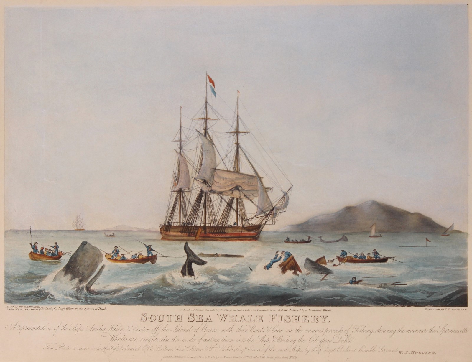 Huggins-- William John - Whaling - Thomas Sutherland after William John Huggins, 1825
