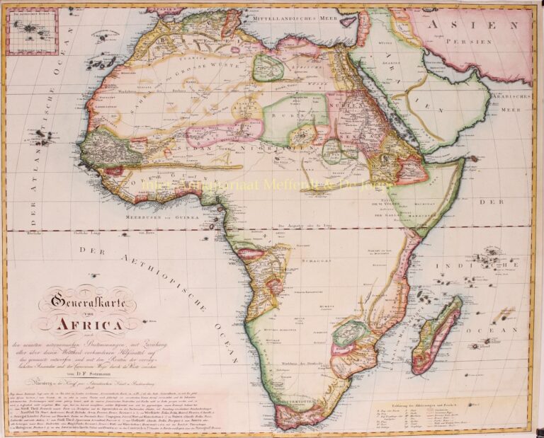 antique map of Africa original engraving old print 19th century cartography