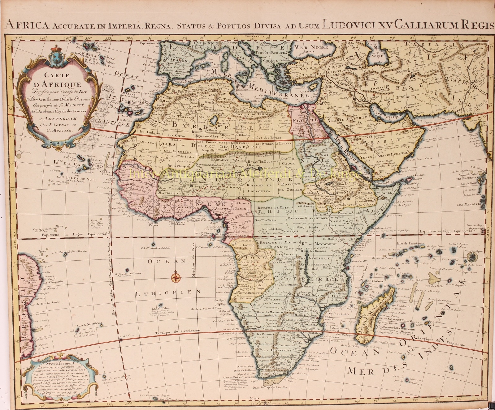 Covens & Mortier - Africa - Guillaume de LIsle, Covens and Mortier, 1724