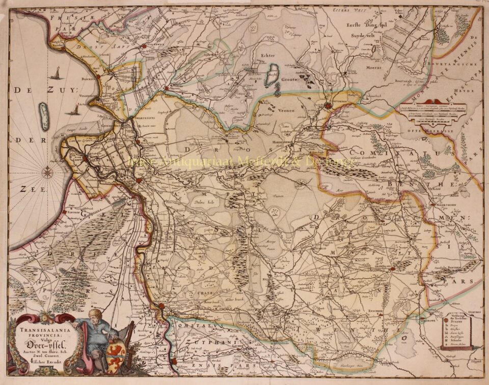 17e-eeuwse kaart van Overijssel door Claes Jansz. Visscher