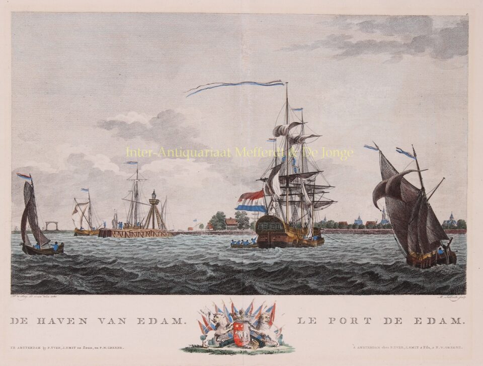 De haven van Edam 18e-eeuw