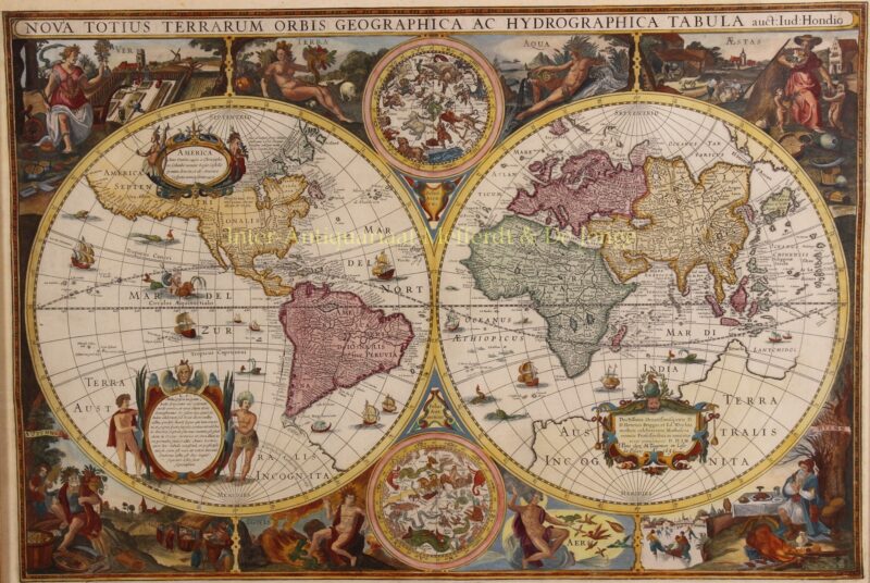 World map – Melchior Tavernier after Jodocus Hondius, 1636