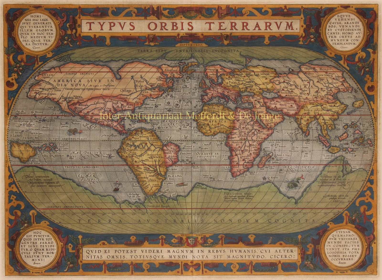 World Abraham Ortelius 1587 