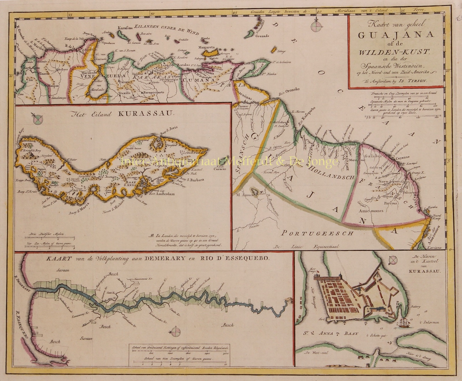 Tirion-- Isaak (1705 - 1765) - Curaao, Guyana - Isaak Tirion, 1767