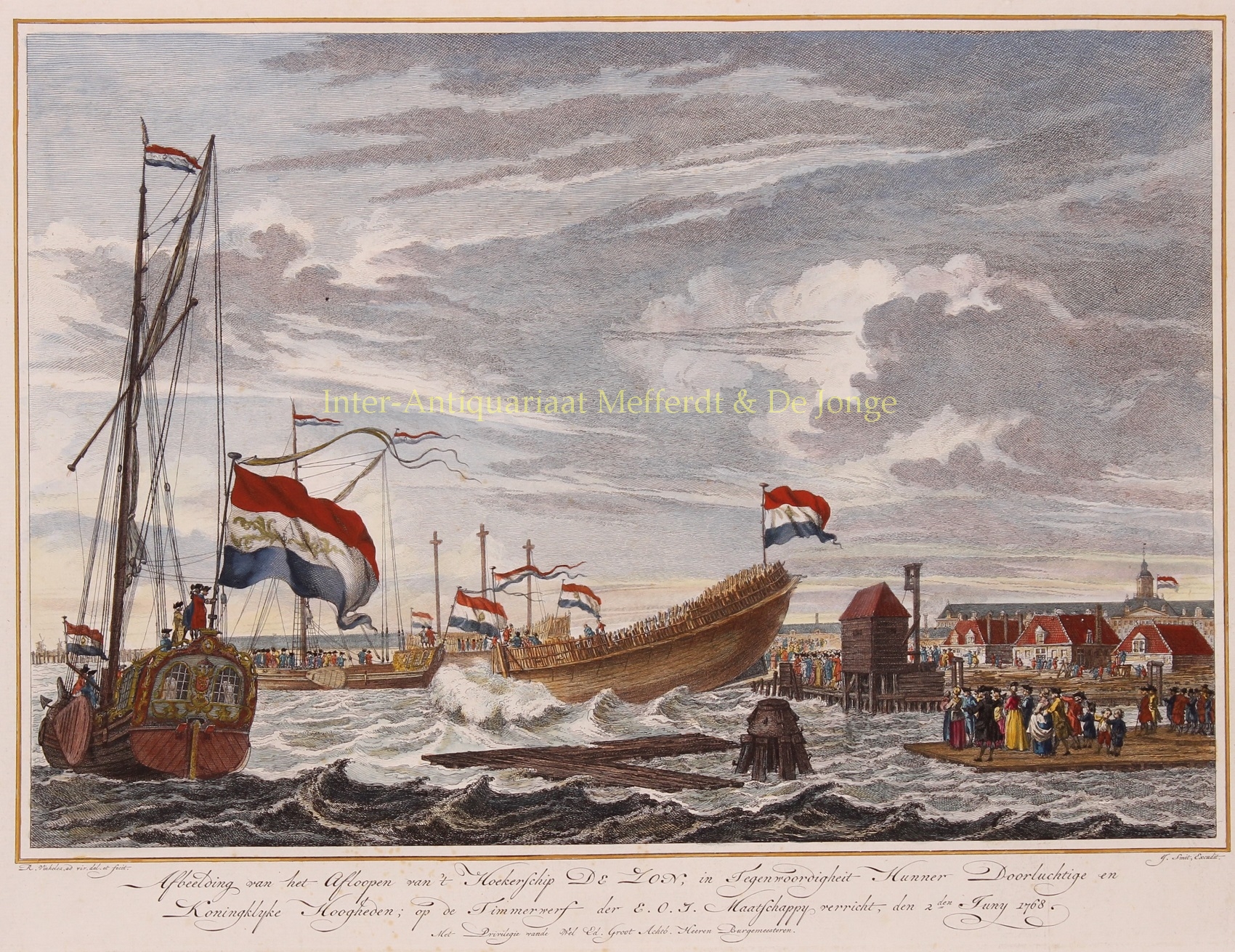  - Launching VOC ship - Reinier Vinkeles, 1768