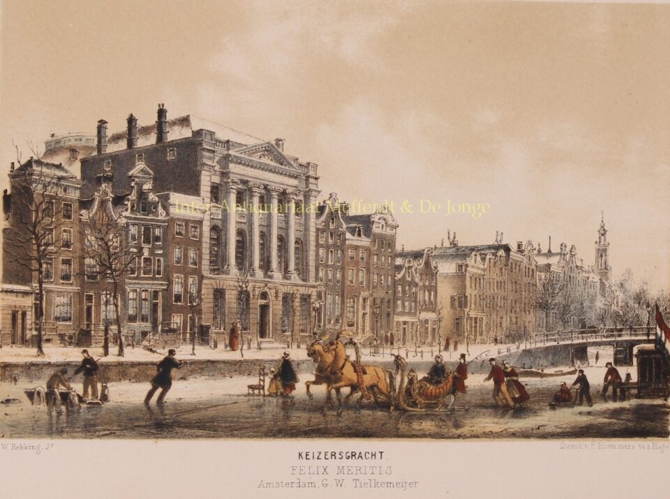 schaatsen op de Keizersgracht 19e-eeuw