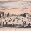 schaatsen op een bevroren rivier de Amstel 18e-eeuw