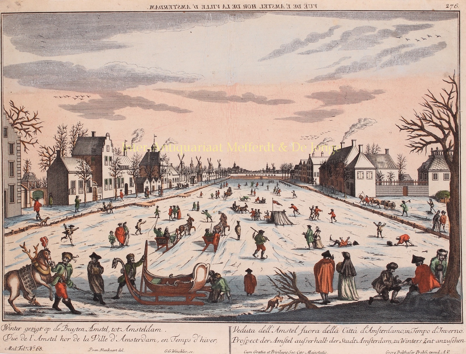 Blanckert-- Peter - Frozen Amstel river- Georg Gottfried Winckler after Peter Blanckert, ca. 1760