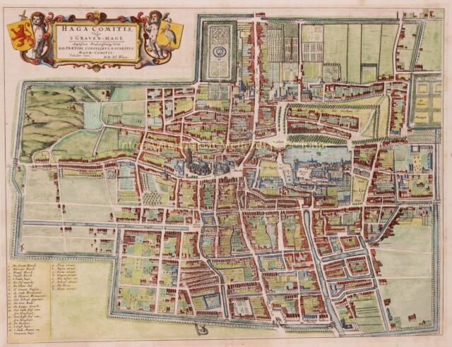 antieke kaart van Den Haag 17e-eeuw