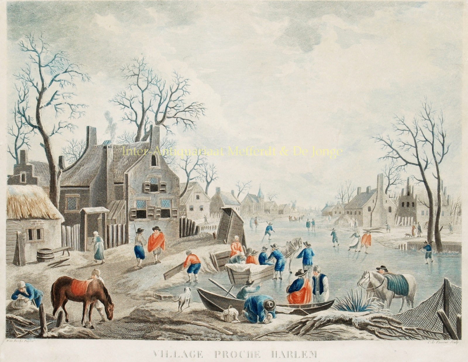 Breda-- naar Jan van - Winter scene Haarlem - Jean Charles Levasseur, after Jan Frans van Bredael, c. 1770