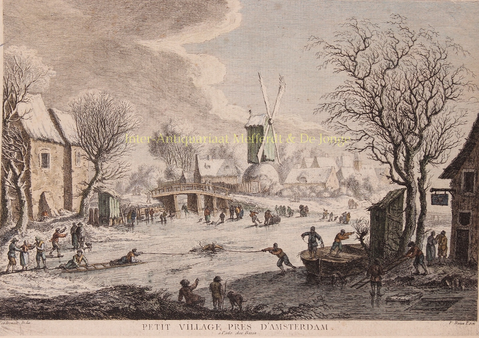 Basan-- Franois - Dutch winter - Francois Basan after Aert van der Neer, c. 1775