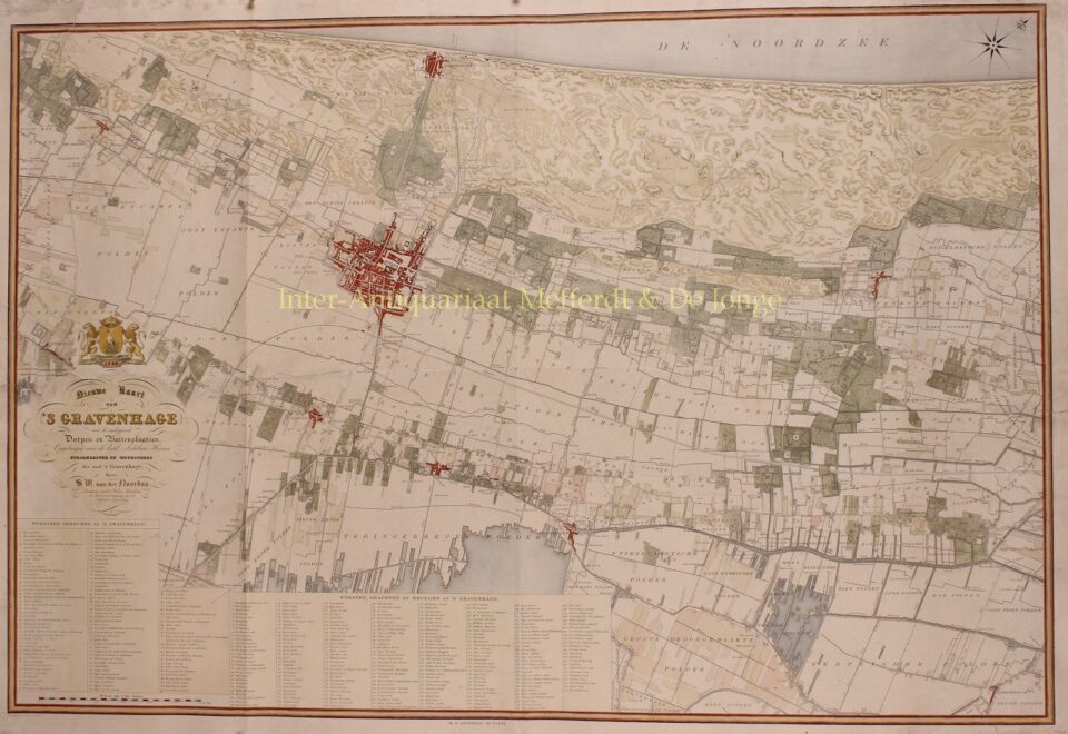 19e-eeuwse kaart van Den Haag en Wassenaar