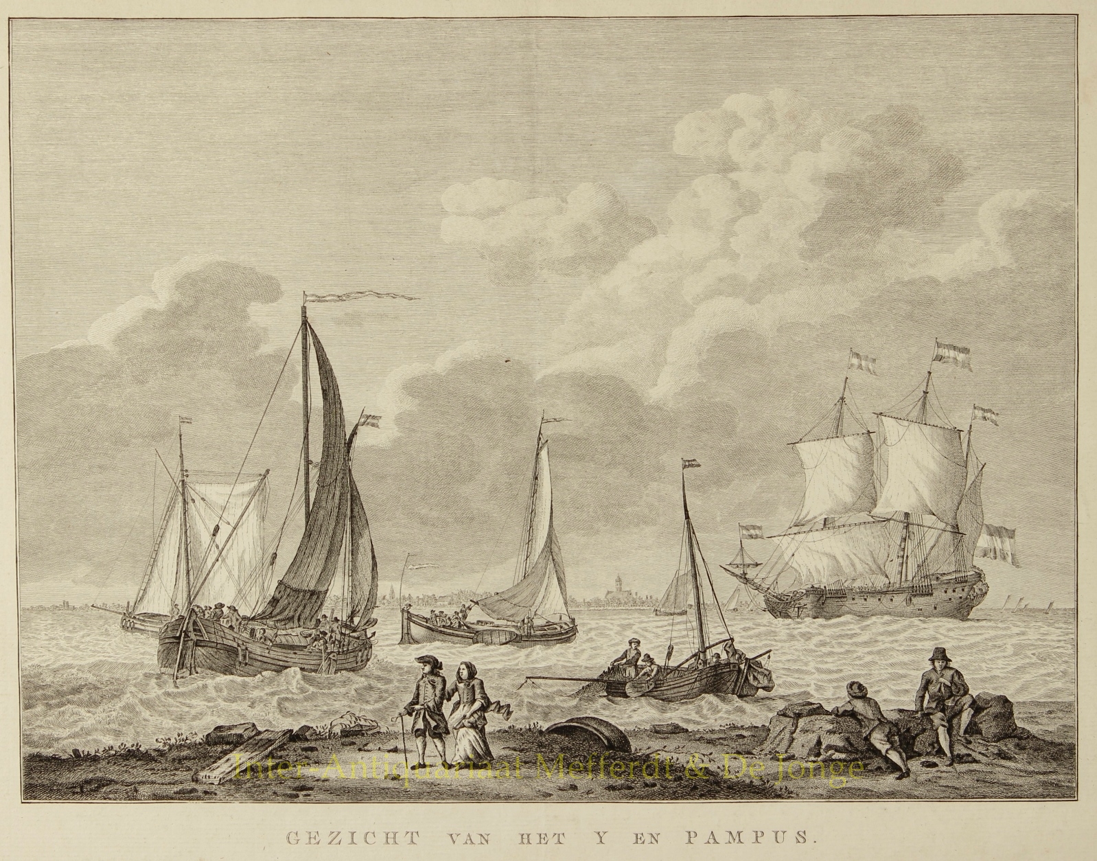 Sallieth-- Matthias de - Amsterdam , Het IJ, Pampus - Matthias de Sallieth naar Abraham Storck, 1785-1791