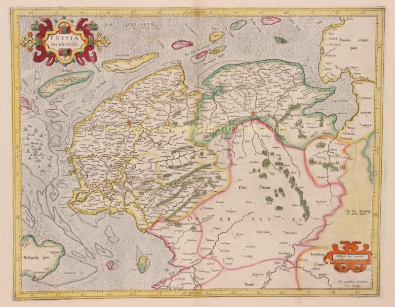 Friesland, Groningen, Drenthe – Gerard Mercator, 1585