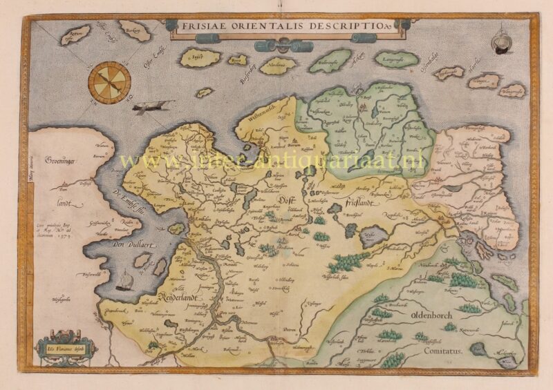 East Frisia  (Ostfriesland) – Abraham Ortelius, 1587