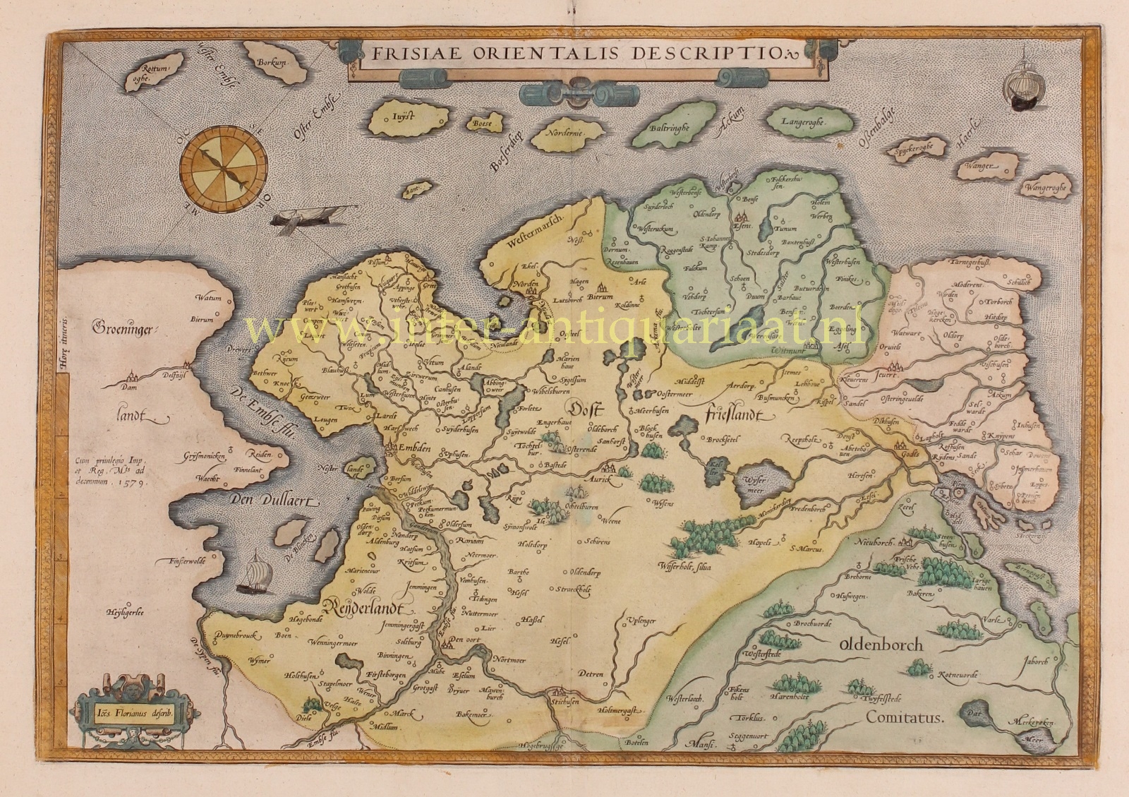 Ortelius-- Abraham - East Frisia  (Ostfriesland) - Abraham Ortelius, 1587