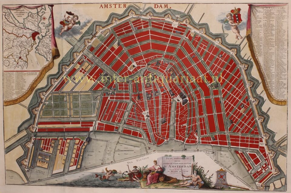18e-eeuwse plattegrond van Amsterdam