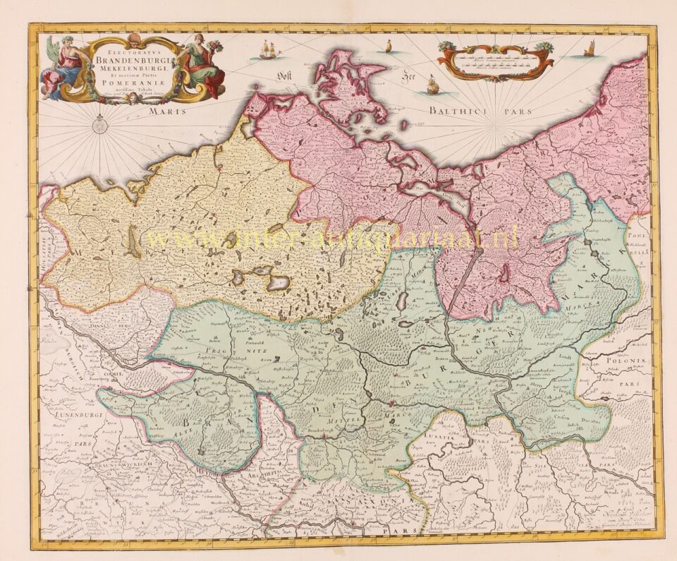 18th century map of Brandenburg-Pruissia