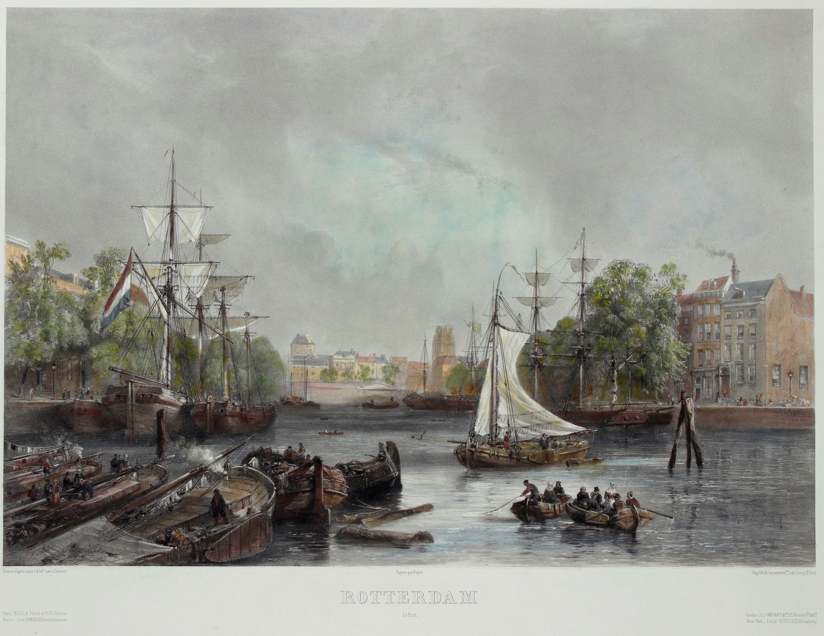 Sabatier-- Lon Jean-Babtiste (? - 1887) - Rotterdam, Leuvehaven - Sabatier, c. 1850