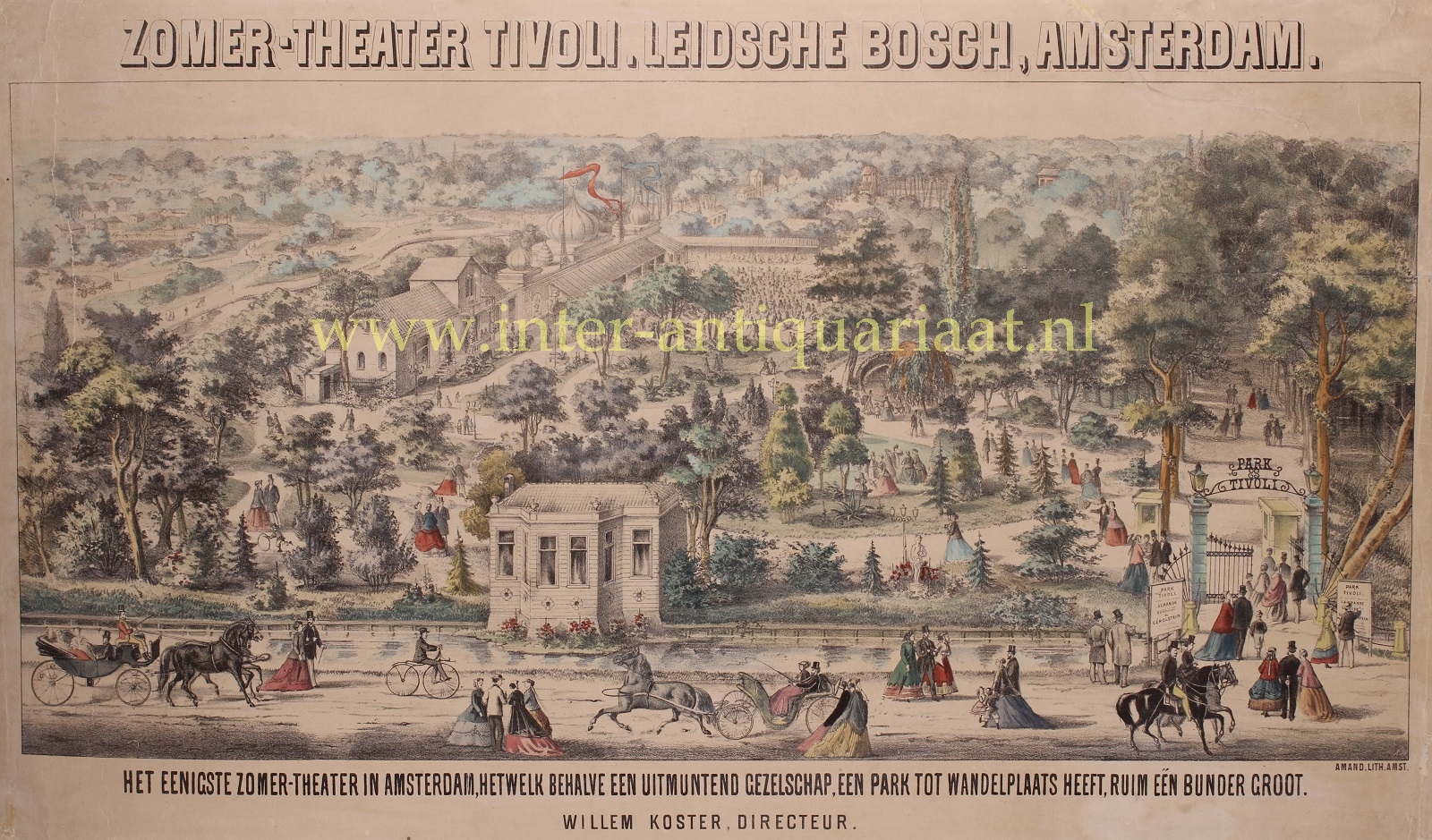 Armand - Amsterdam Tivoli, Vondelpark - Albertus Braakensiek + Gustav Armand, ca. 1865