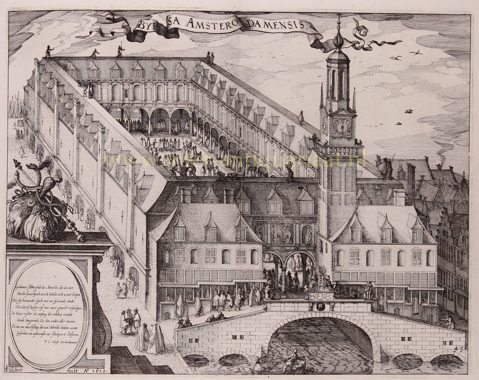 Blaeu-- Willem - Amsterdam, stock exchange - Claes Jansz. Visscher, 1612