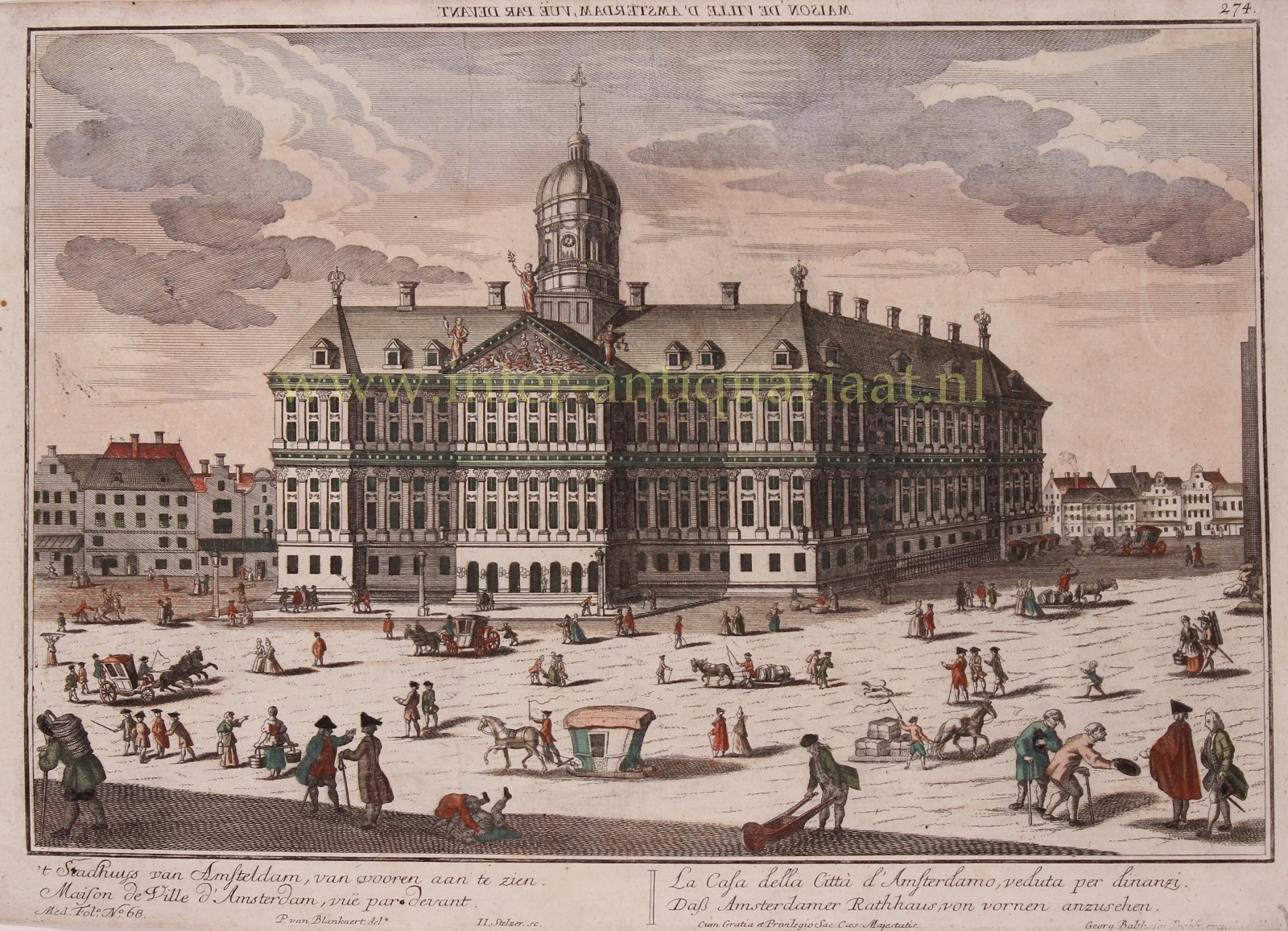 Blanckert-- Peter - Amsterdam, Royal Palace - after Peter van Blankaert, c. 1750