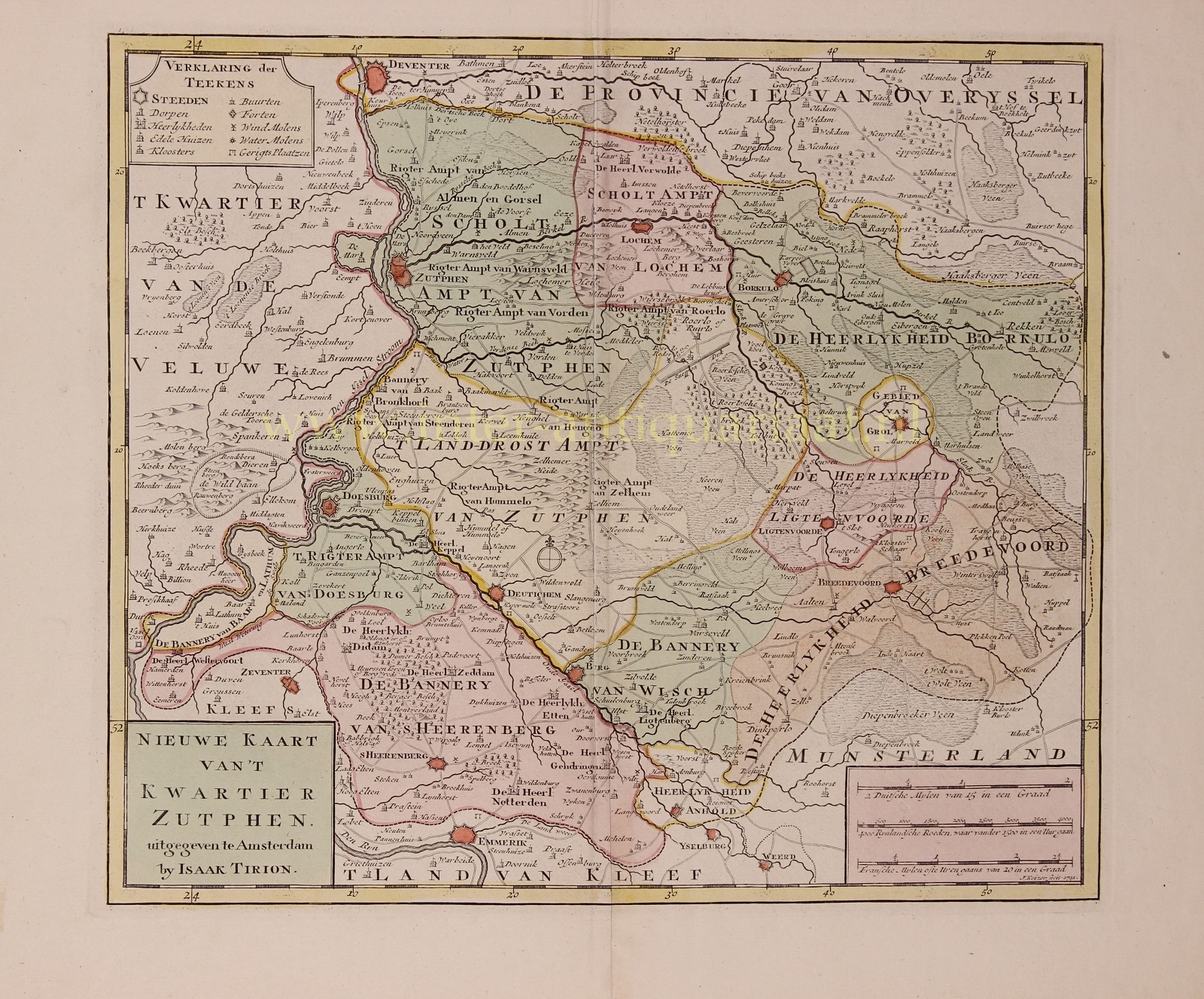  - Gelderland, County of Zutphen - Isaak Tirion, 1741